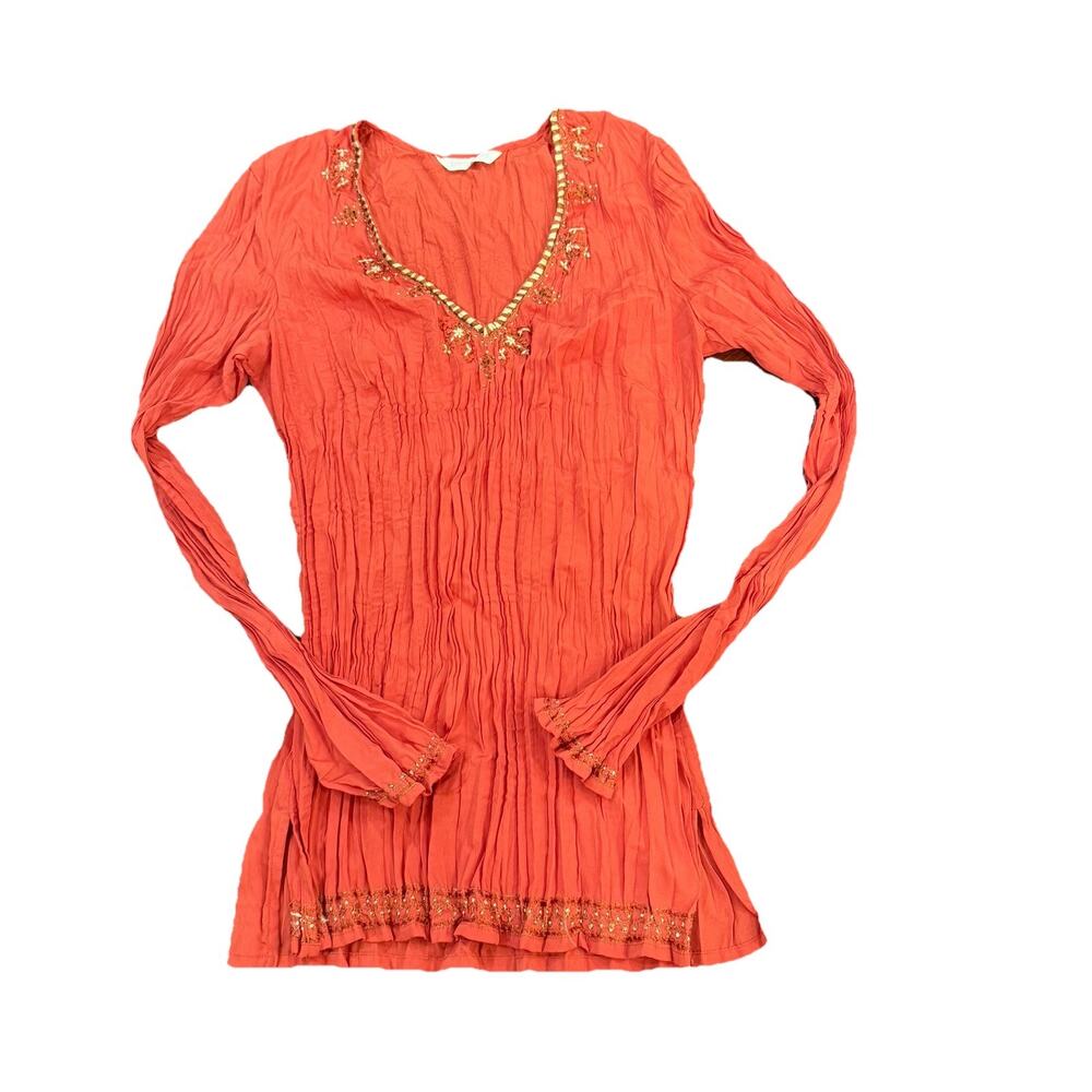 Promod Women's Dress Top Fire Orange